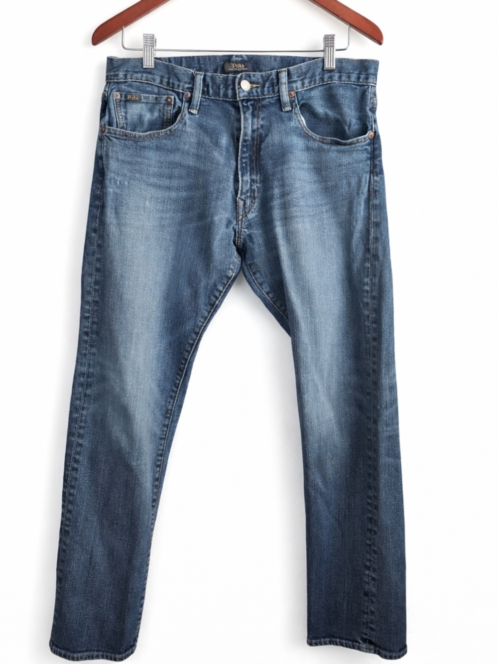 Polo Ralph Lauren Varick Slim Straight Jeans Mens 34x32 Blue Denim Classic